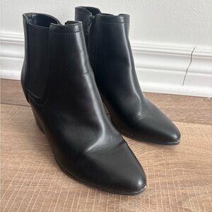 Aldo Black Leather Ankle Booties